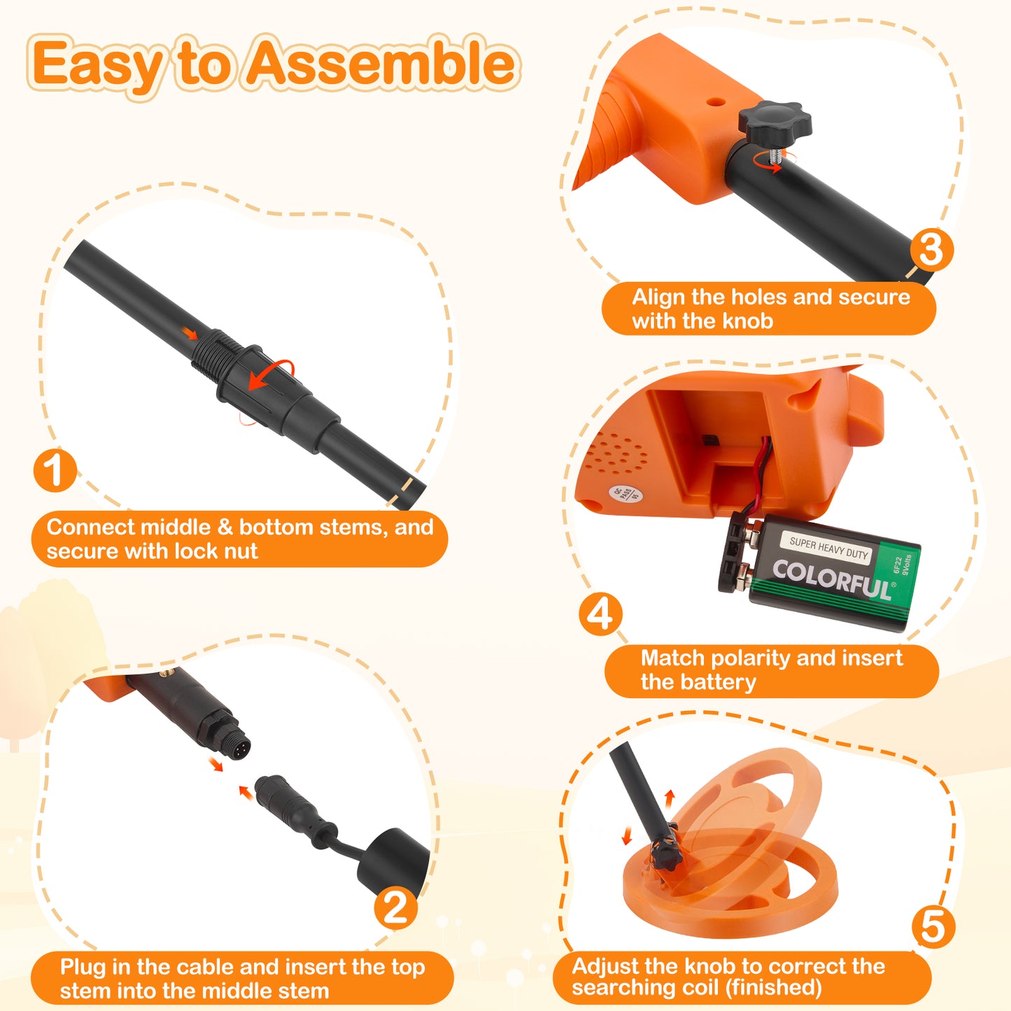 Mini Détecteur de Métaux Portable – Détection Or Pièces Trésor Enfant – Chasse au Trésor – Sensible et Léger