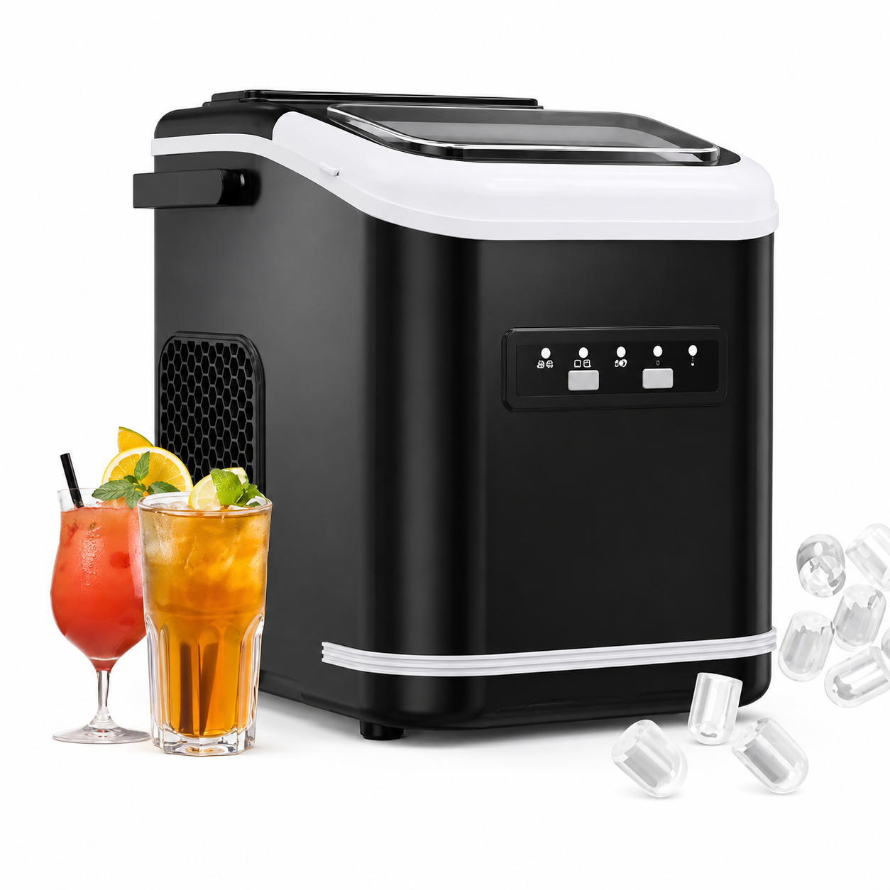 Machine à Glaçons Portable 12 kg/24h – Réservoir 1,4 L, Taille Réglable & Nettoyage Auto | Maison, Bureau, Camping