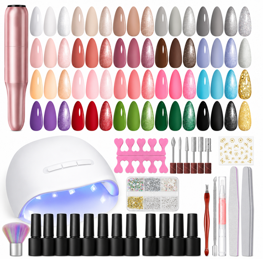 Kit Vernis Semi-Permanent 38 Pièces – Lampe UV LED, 22 Couleurs Gel, Ponceuse Électrique & Accessoires Manucure