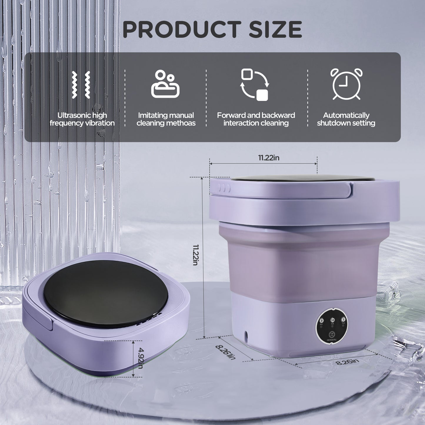 Mini Machine à Laver Pliante 6,5 L – Seau à Linge Portable pour Sous-Vêtements et Chaussettes