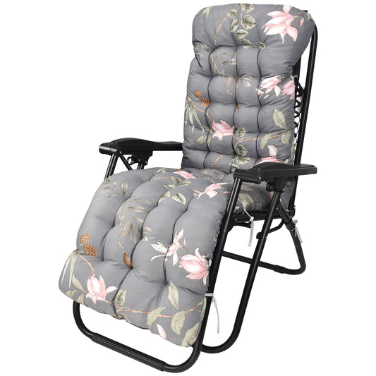 Coussin de Chaise Longue Épais – Coussin Jardin avec Housse Antidérapante et Fixation