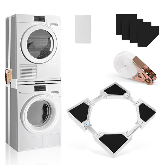 Kit d’Empilage Universel Lave-Linge Sèche-Linge – Support avec Sangles à Cliquet 45-86 cm