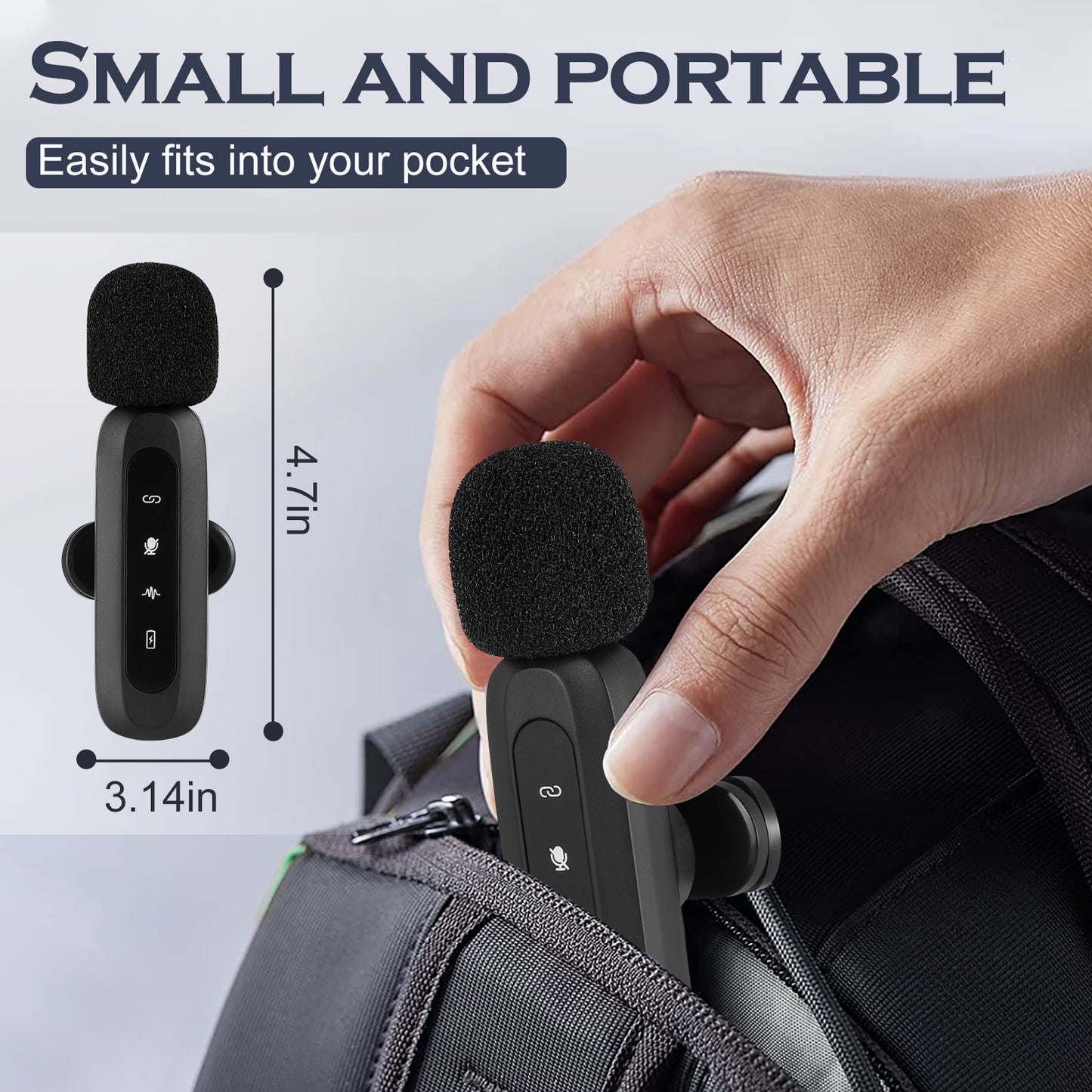 Microphone Lavalier Sans Fil Double pour iPhone et Android – Plug & Play – Micro Cravate avec Récepteur – Idéal Vidéo, Podcast, Interview