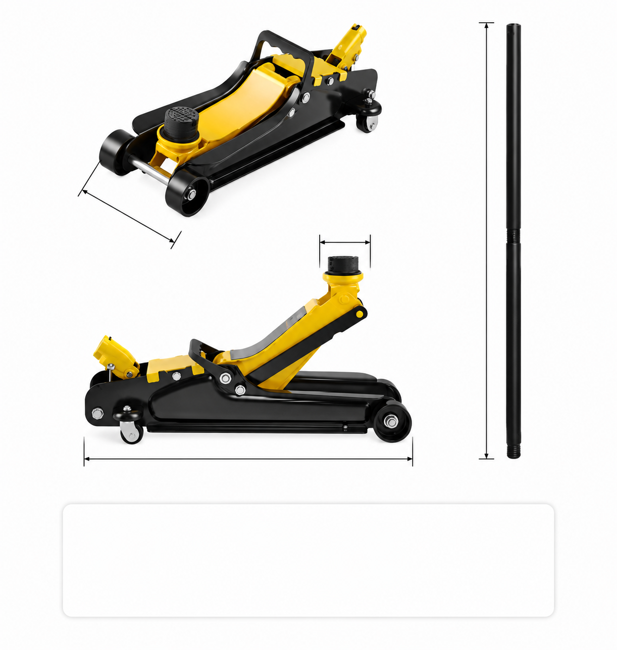 Cric Hydraulique Rouleur 2,5 Tonnes Extra Bas – Acier, Roulettes & Poignée – Garage & Atelier Auto