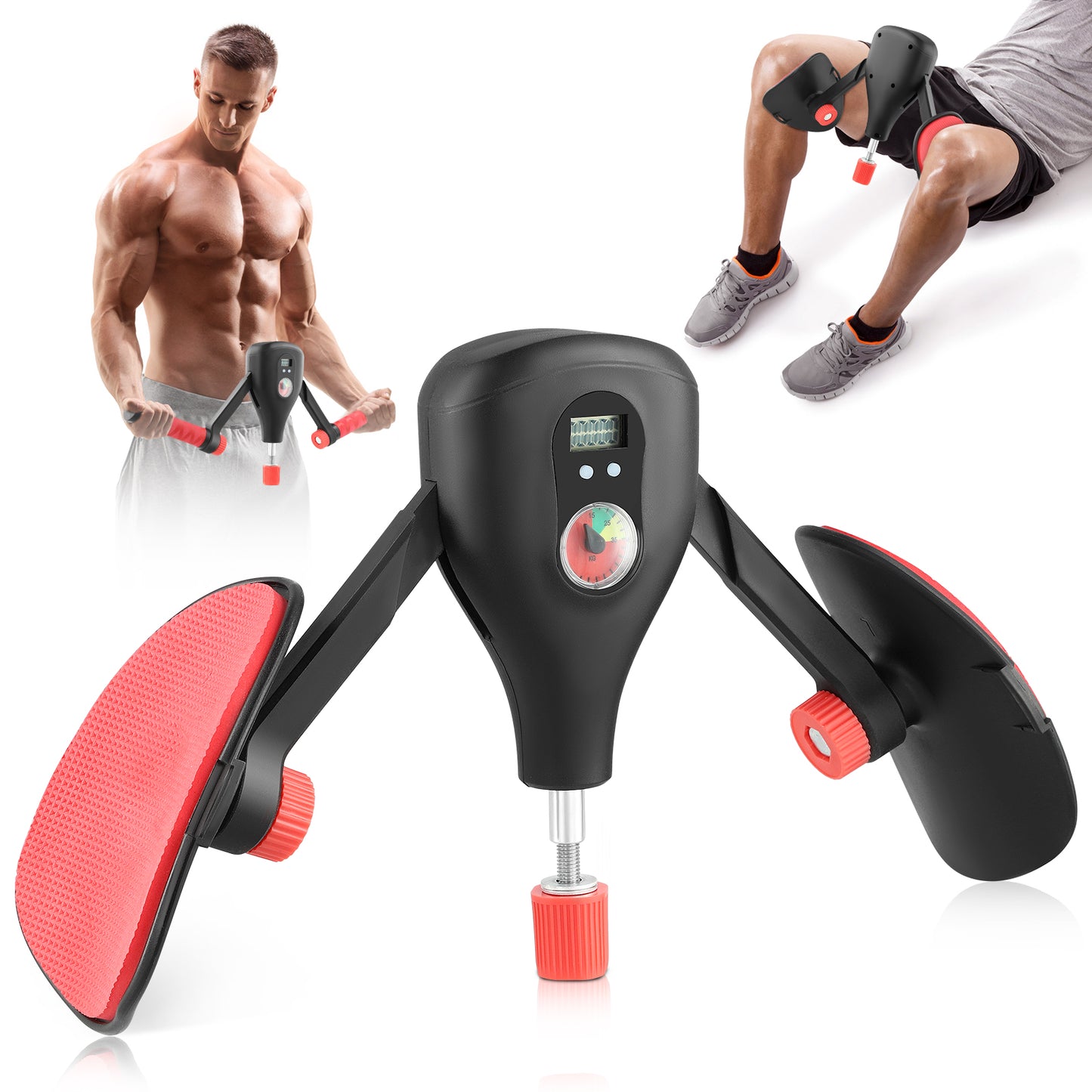 Entraîneur de Cuisses à Résistance Réglable 77 lb – Appareil de Fitness au Sol avec Poignées Rembourrées – Entraînement Bras, Cuisses et Fessiers