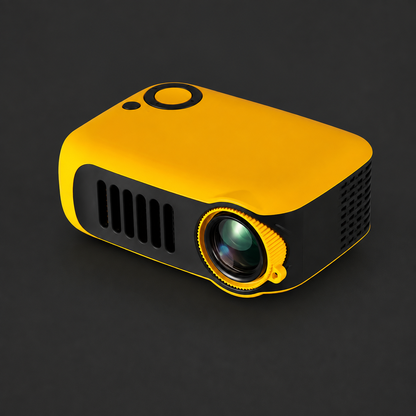 Mini Vidéoprojecteur LED Portable – HDMI, Compatible 1080P/4K, Télécommande Incluse – Jaune