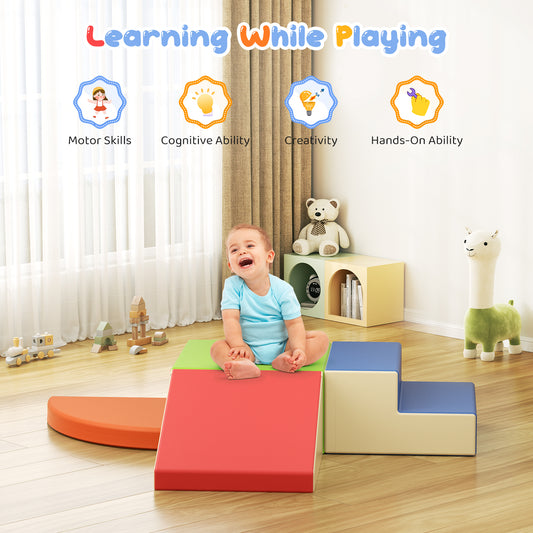 Blocs de motricité bébé en mousse – Jeu d’escalade pour tout-petits – Aire de jeu intérieure – 6 pièces – Multicolore