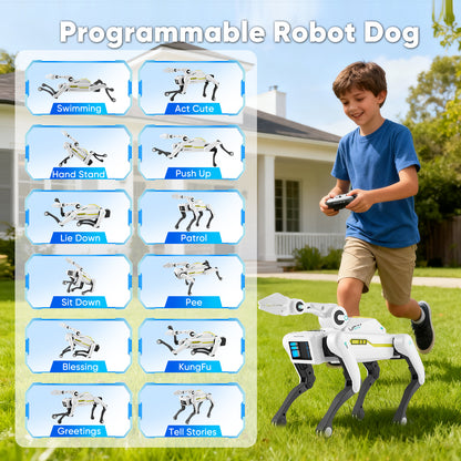 Robot Chien Intelligent RC – Jouet Interactif avec Télécommande & Application – Danse, Sons, Programmation, Cadeau Enfant