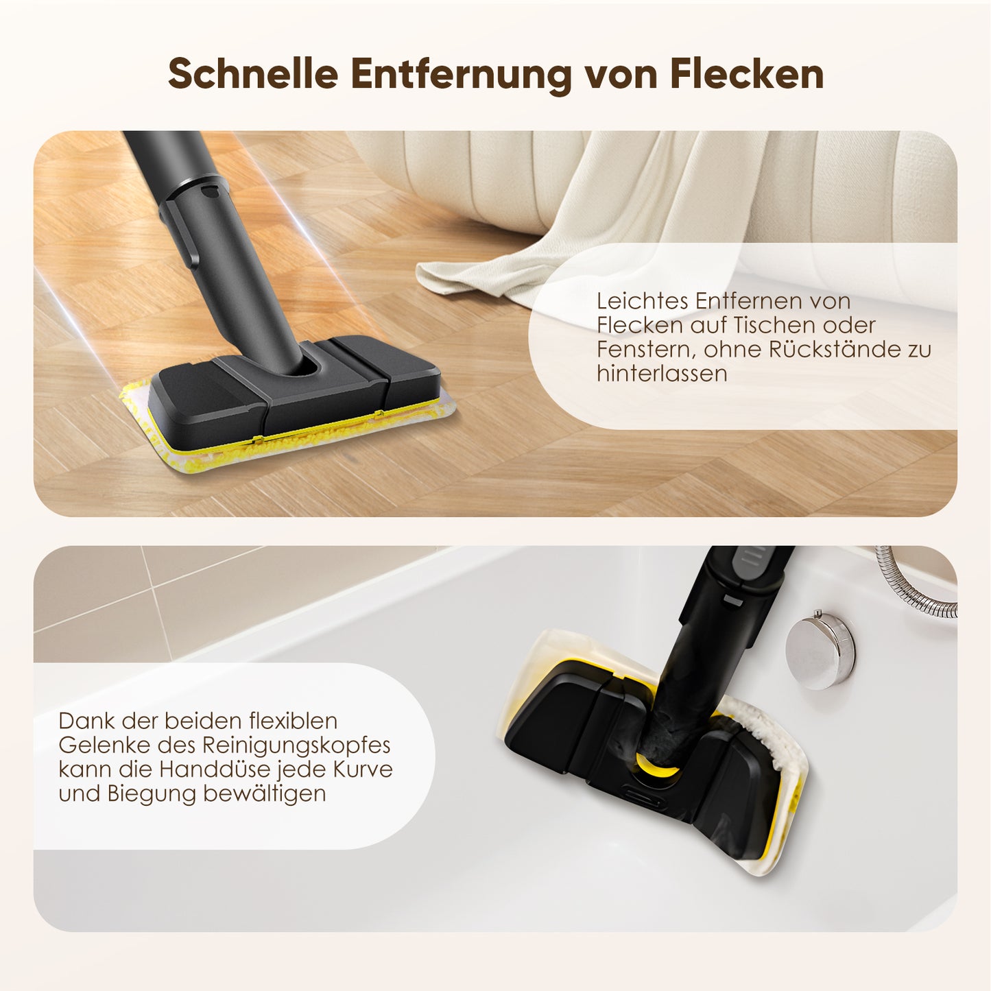 Kit Nettoyeur Vapeur Kärcher 3 Pièces – Buse Main + Chiffon Microfibre – Compatible SC1 SC2 SC3 SC4 SC5