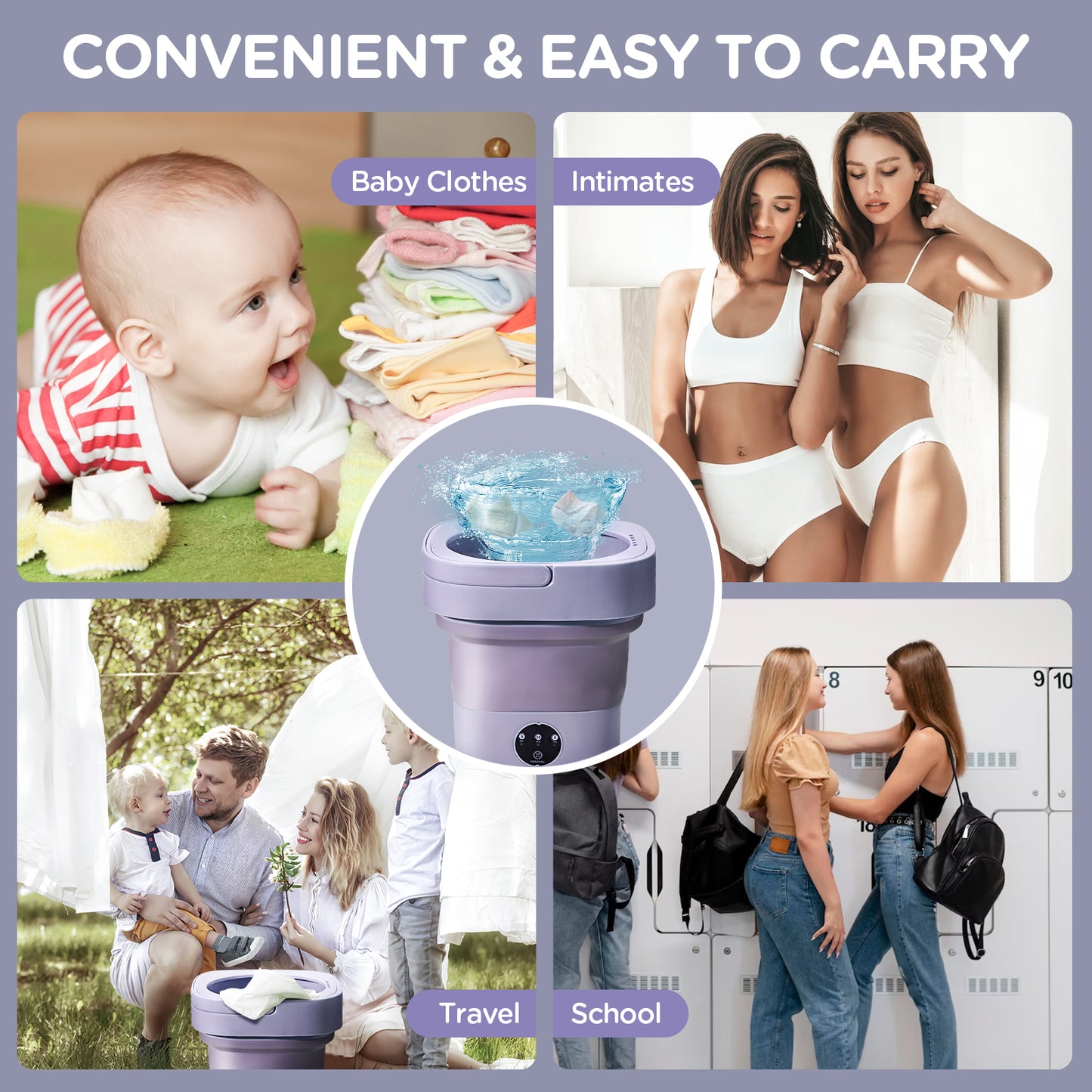 Mini Machine à Laver Pliante 6,5 L – Seau à Linge Portable pour Sous-Vêtements et Chaussettes