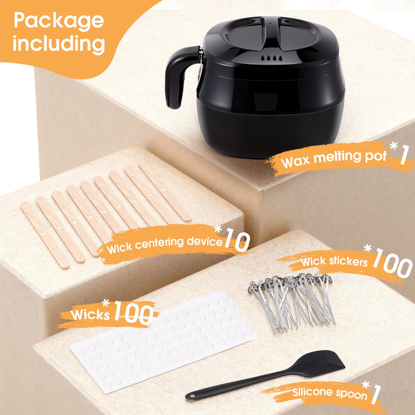 Kit Fonte de Cire Électrique 1L pour Bougies – Appareil de Fusion avec Température Réglable – DIY Fabrication Bougies Maison