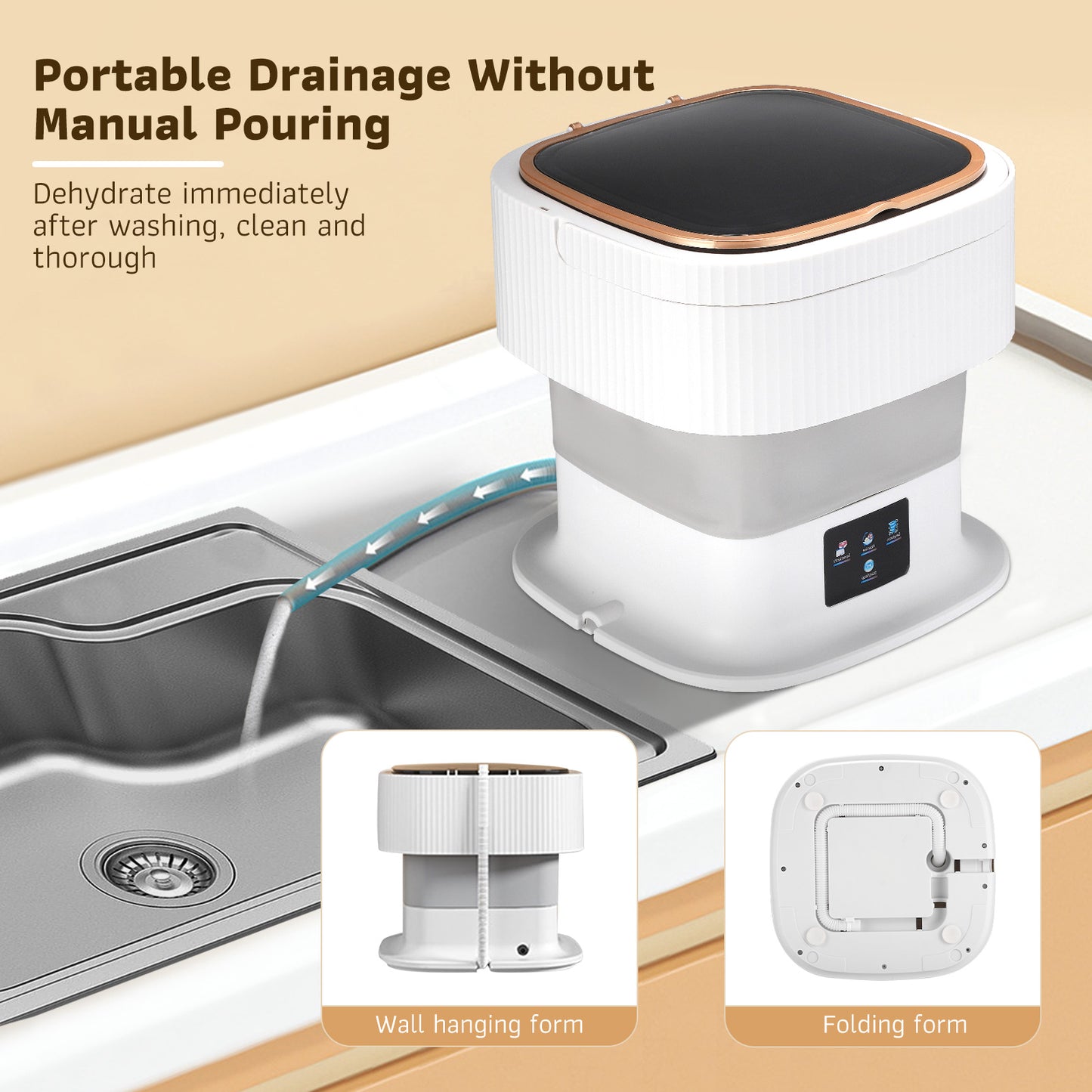 Mini Lave-Linge Portable Pliable 10 L – Machine à Laver avec Panier d’Essorage pour Sous-Vêtements