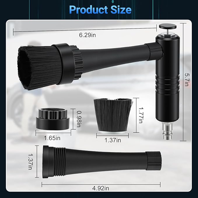 Pistolet de Nettoyage à Air Comprimé avec Technologie Tourbillon – Souffleur Pneumatique pour Voiture Intérieur Extérieur