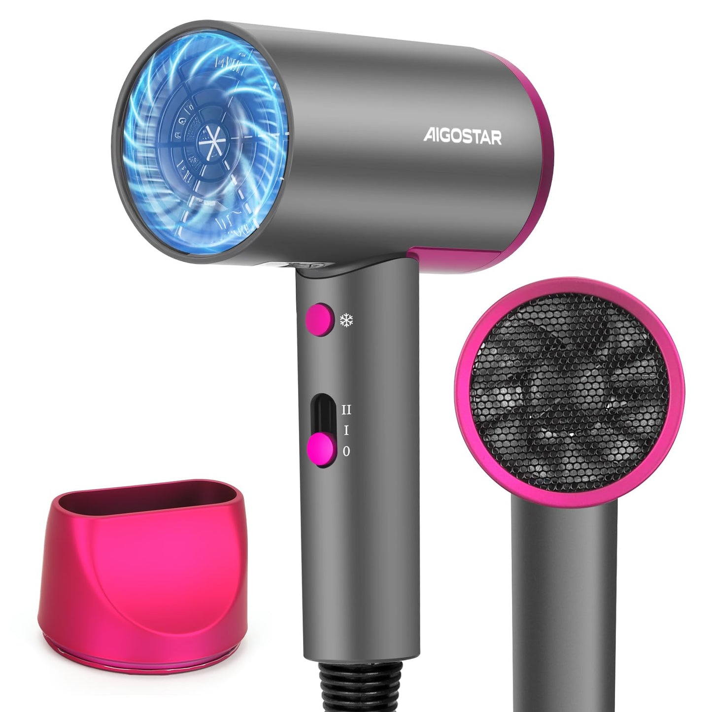 Sèche-Cheveux Professionnel 2200W Ionique – 2 Vitesses, 3 Températures, Air Froid, Léger et Puissant pour Séchage Rapide