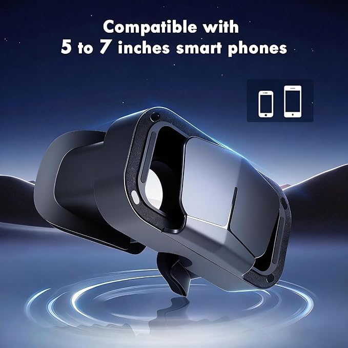 Casque VR 3D pour Smartphone 4,7–7 Pouces – Télécommande Bluetooth, Lentilles HD Anti-Lumière Bleue, Android & iPhone