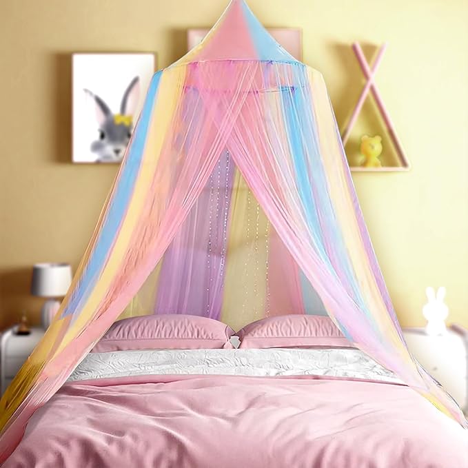 Moustiquaire de Lit Rose Universelle Pliable – Ciel de Lit Anti-Insectes pour Adulte Bébé Chambre Voyage Camping