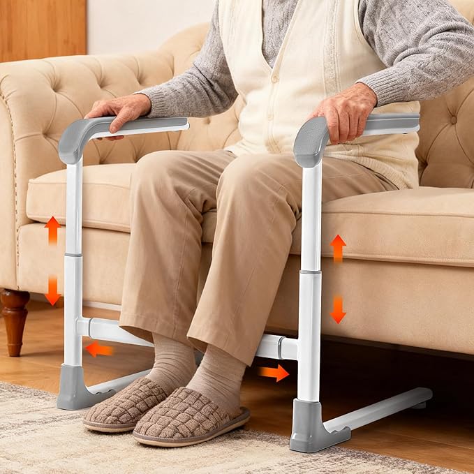 Aide au Lever pour Canapé et Fauteuil Réglable – Barre d’Appui Antidérapante pour Seniors et PMR – Support de Relevage avec 3 Hauteurs Réglables