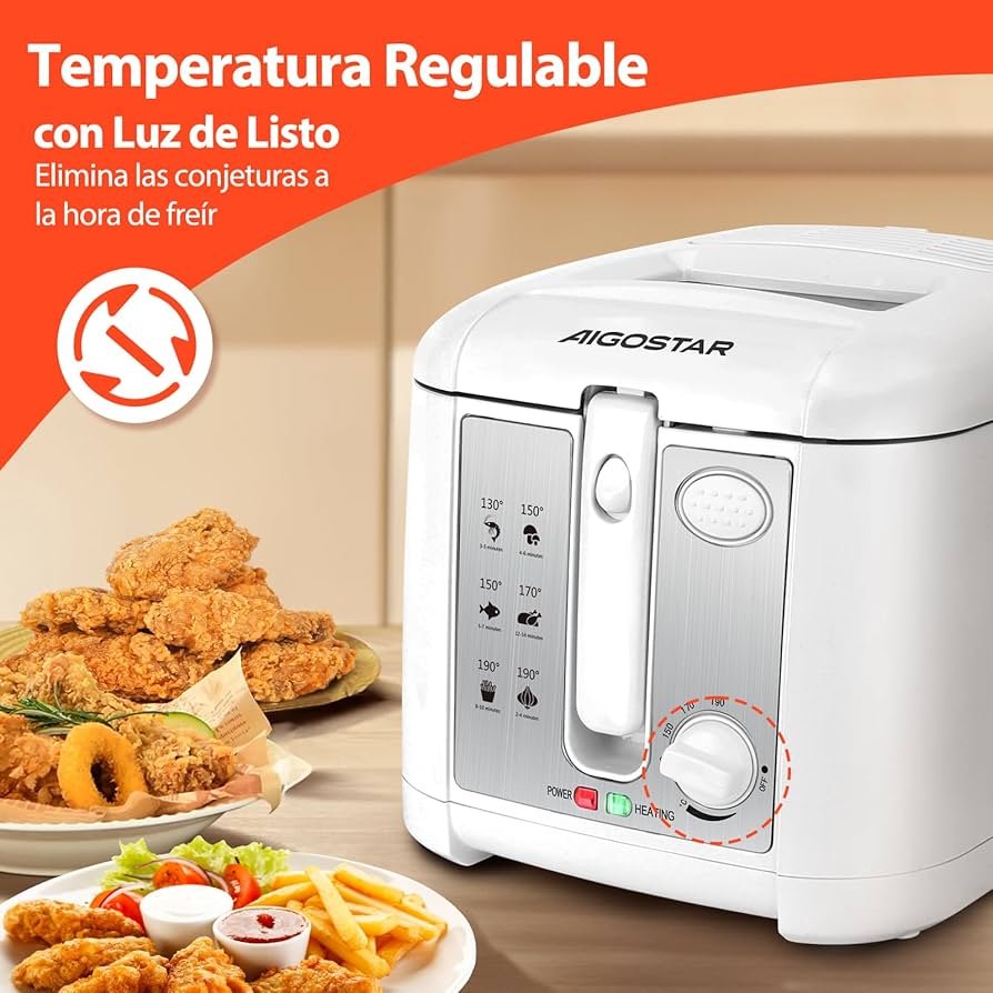 Friteuse Électrique 2,5L 1650W – Thermostat Réglable, Fenêtre de Contrôle, Panier Amovible, Sécurité Anti-Surchauffe, Cuisine Maison