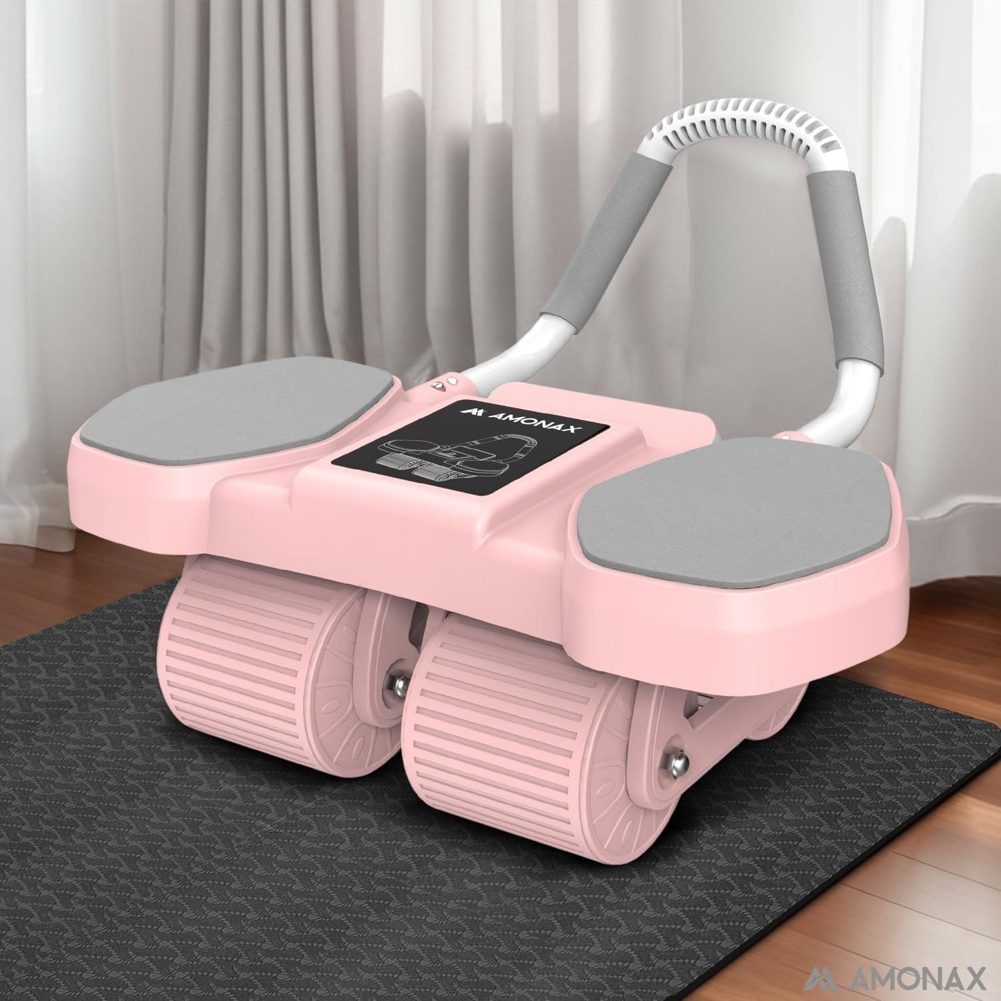Roue Abdominale Multifonction avec Support de Maintien et Poignées Ergonomiques pour Musculation Fitness à Domicile