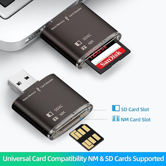 Lecteur Carte Mémoire USB 3.0 NM & SD – Adaptateur Nano Memory Huawei Haute Vitesse pour PC Smartphone