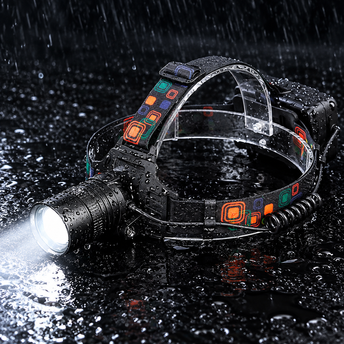 Lampe Frontale LED Rechargeable USB – 3 Modes, Zoom Réglable & 2 Batteries 18650 – Alu – Camping, Randonnée & Bricolage