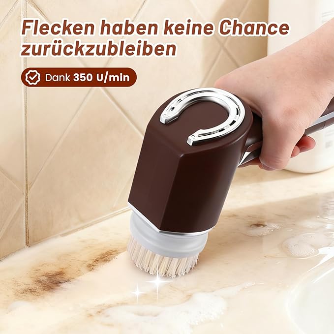 Brosse de Nettoyage Électrique Sans Fil 5 en 1 IPX7 Étanche – Nettoyeur Électrique Rechargeable avec 5 Têtes de Brosse – Salle de Bain Cuisine Évier Voiture