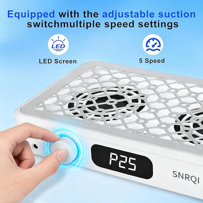 Aspirateur à Ongles Professionnel 120W Double Ventilation – Aspirateur de Poussière Manucure 7000 RPM avec Filtre Réutilisable