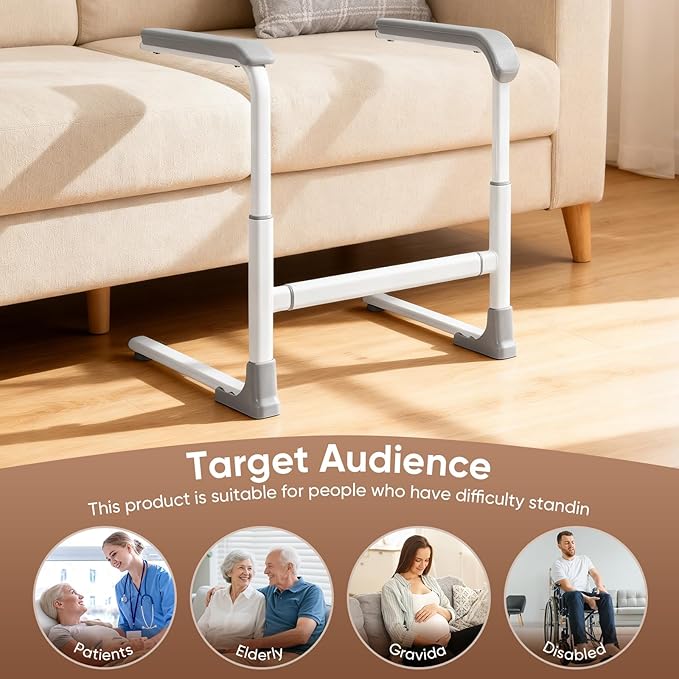 Aide au Lever pour Canapé et Fauteuil Réglable – Barre d’Appui Antidérapante pour Seniors et PMR – Support de Relevage avec 3 Hauteurs Réglables