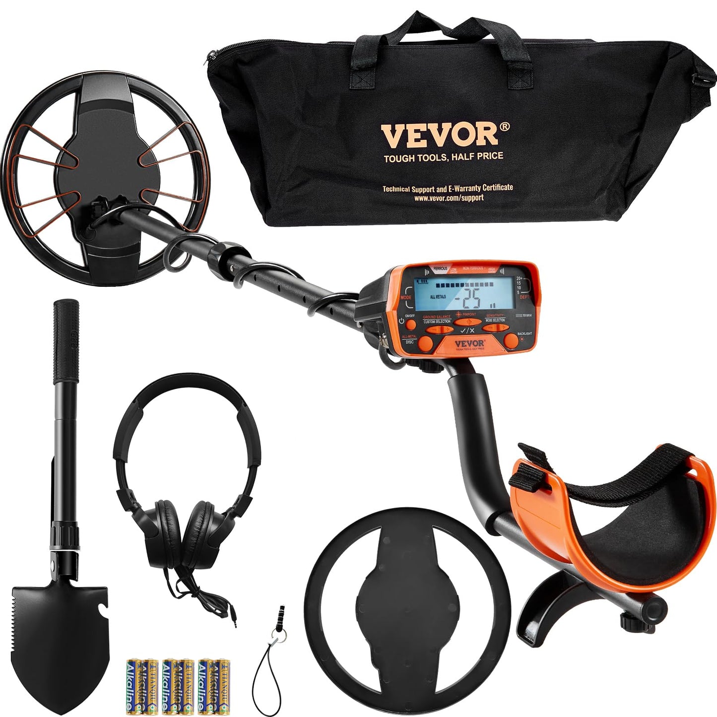 Détecteur de Métaux Professionnel Étanche IP68 avec Écran LCD – Détecteur d’Or et Pièces Réglable 7 Modes Bobine 25,4 cm