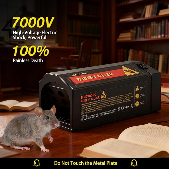 Piège à Rats Électrique 7000V Réutilisable avec Alarme LED et USB – Piège Anti Rongeurs Haute Tension pour Cuisine Maison Garage