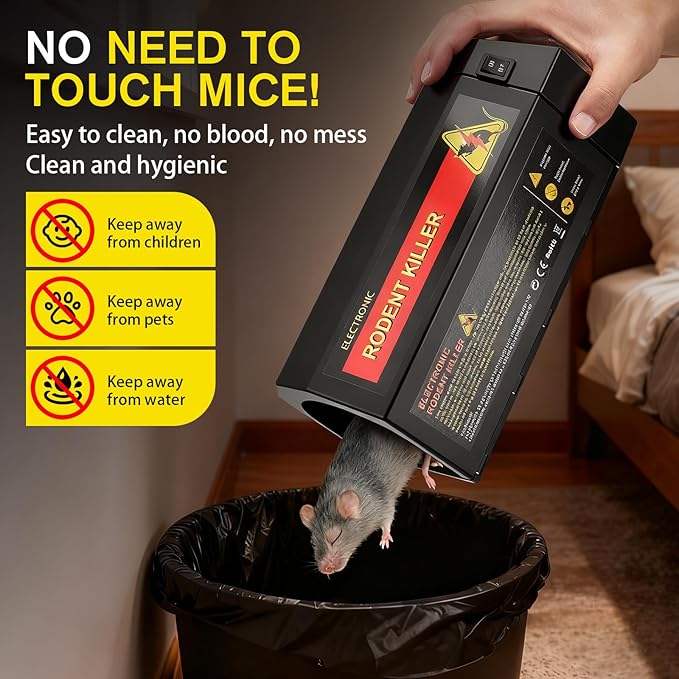 Piège à Rats Électrique 7000V Réutilisable avec Alarme LED et USB – Piège Anti Rongeurs Haute Tension pour Cuisine Maison Garage