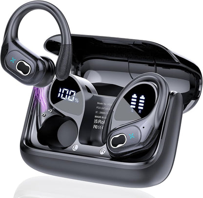 Écouteurs Bluetooth 5.4 Sans Fil Sport avec Réduction de Bruit ENC – Casque Intra-Auriculaire HiFi Stéréo – Autonomie Longue Durée 75H – Micro Intégré et Boîtier de Charge LED