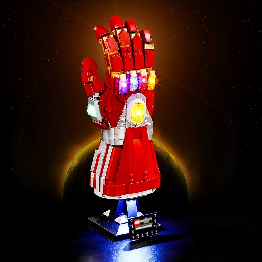 Blocs de Construction – Nano Gant Iron Man | 6 Gemmes de l’Infini | Sculpture Décorative | Set Collector Marvel
