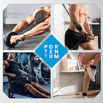 Kit Élastiques de Musculation 150 lbs avec Poignées et Ancrage de Porte pour Fitness Renforcement Musculaire