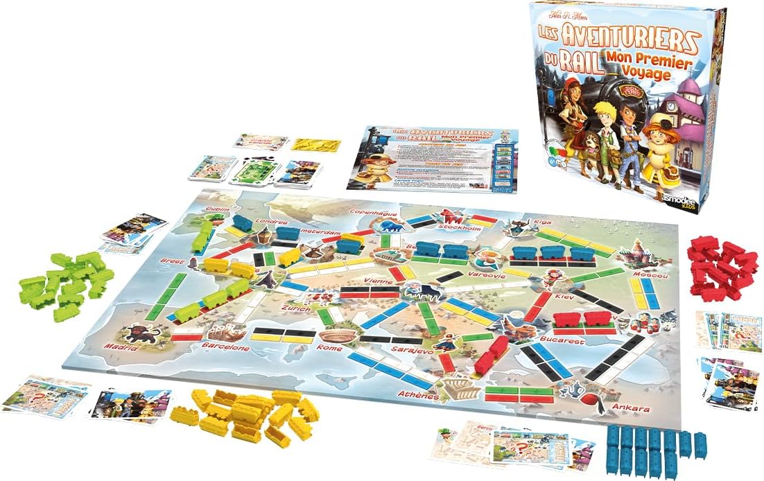 Les Aventuriers du Rail Mon Premier Voyage – Jeu de Société Enfant dès 6 Ans – Jeu de Stratégie Familial – 2 à 4 Joueurs – 15 à 30 Minutes – Version Française