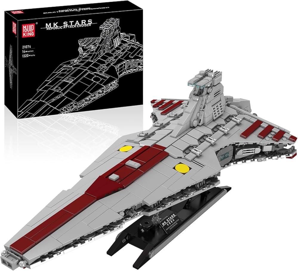 Vaisseau Spatial République – Modèle Attack Cruiser – Blocs de Construction Type MOC – Compatible 21074