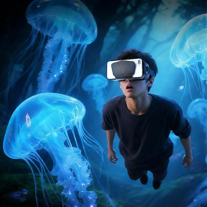 Casque VR 3D pour Smartphone 4,7–7 Pouces – Télécommande Bluetooth, Lentilles HD Anti-Lumière Bleue, Android & iPhone