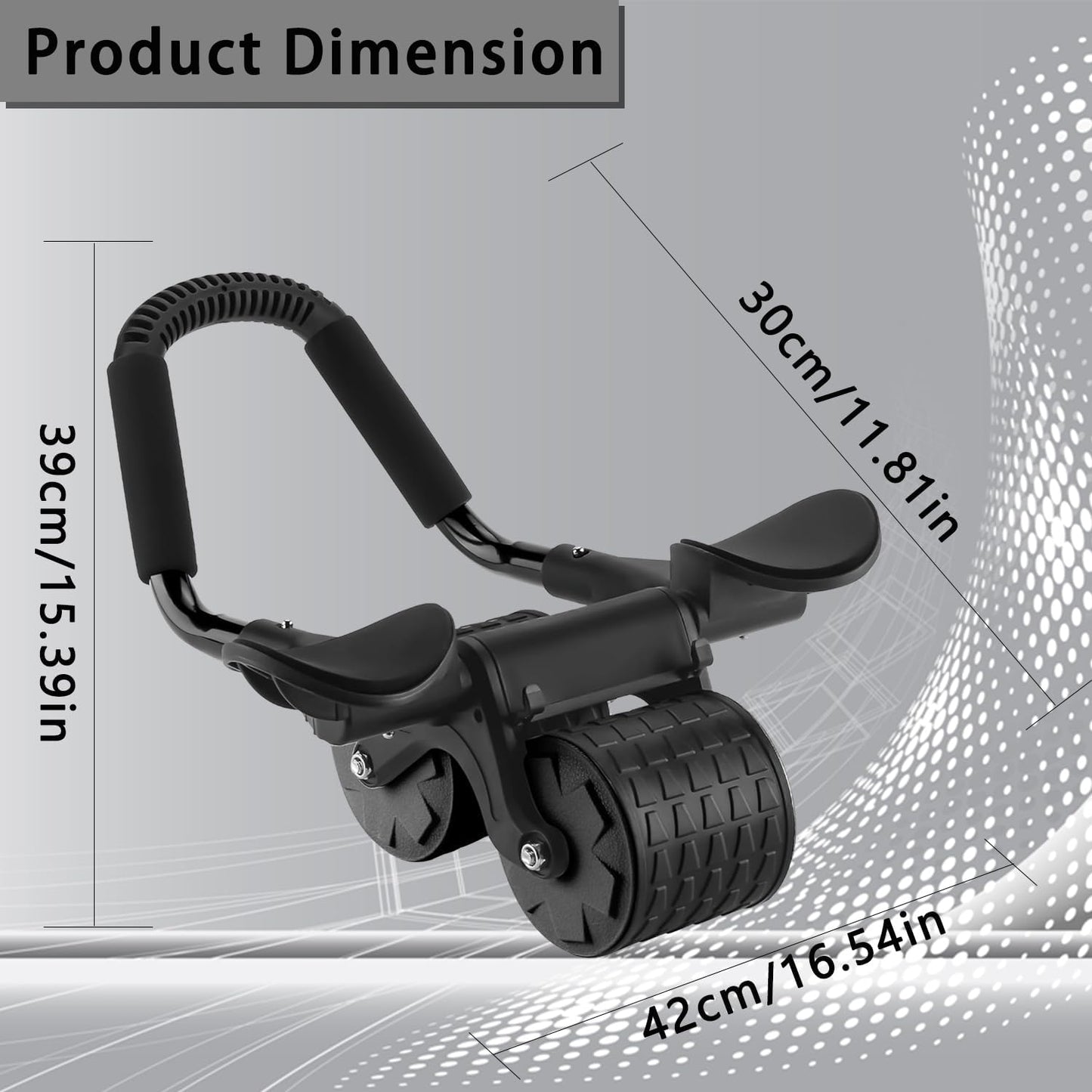 Ab Roller Double Roue à Rebond Automatique avec Support Coudes – Musculation Abdos & Gainage Fitness Domicile – Noir