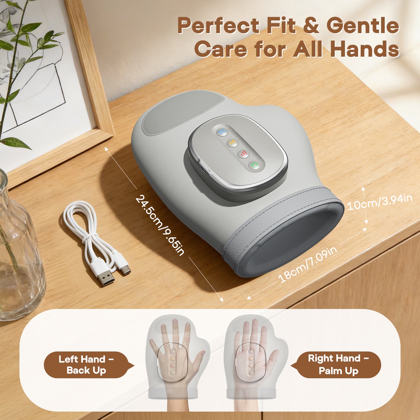 Masseur de Main Électrique Airbag – Massage Doigts Poignet Paume – Gant Relaxant Vibrant