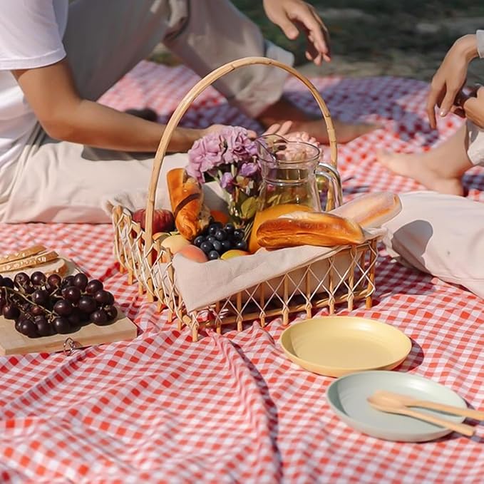 Couverture de Pique-Nique 200x200 cm Imperméable et Pliable – Tapis de Plage avec Poignée pour Camping Jardin BBQ Voyage