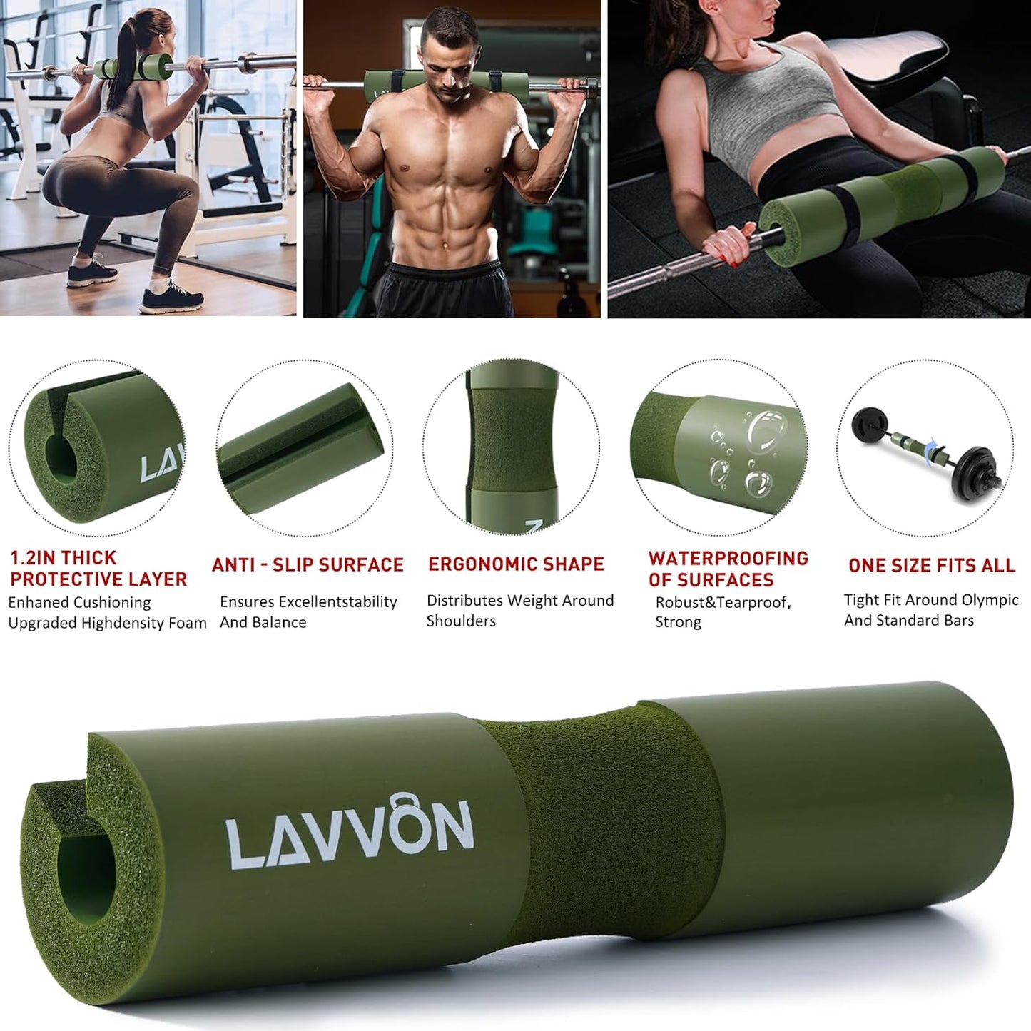 Coussin de Barre Musculation Squat Hip Thrust avec Sangles de Maintien et Protège-Chevilles pour Haltérophilie