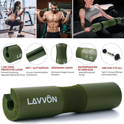 Coussin de Barre Musculation – Squat & Hip Thrust, Sangles de Maintien & Protège-Chevilles, Haltérophilie & Fitness