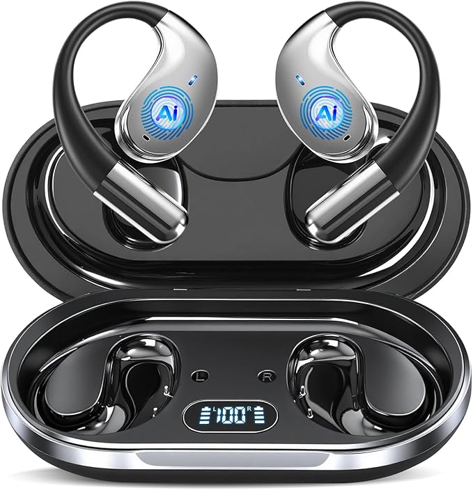 Écouteurs Bluetooth 6.1 Open Ear – Traduction IA 198 Langues – Micro ENC HD – 80h Autonomie – Android & iPhone