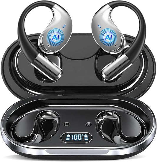 Écouteurs Bluetooth 6.1 Open Ear – Traduction IA 198 Langues – Micro ENC HD – 80h Autonomie – Android & iPhone