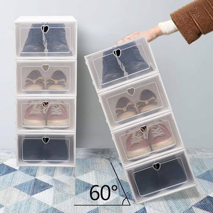 Lot de 20 Boîtes à Chaussures Empilables Transparentes – Rangement avec Tiroir – Organisateur Chaussures Visible