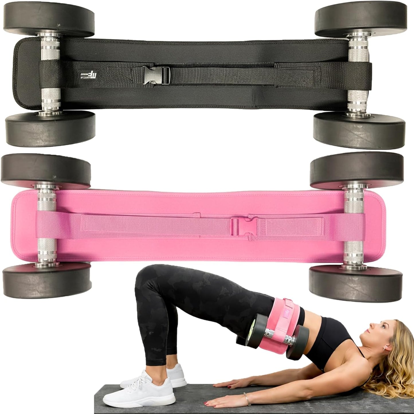 Ceinture Hip Thrust Réglable pour Haltères et Poids Musculation Fessiers Fitness Entraînement à Domicile
