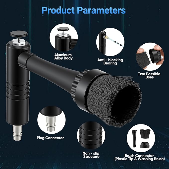Pistolet de Nettoyage à Air Comprimé avec Technologie Tourbillon – Souffleur Pneumatique pour Voiture Intérieur Extérieur