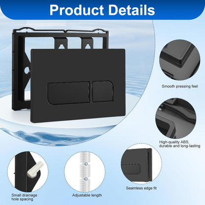 Dual Flush Wall-Hung Toilet Control Plate Compatible with Geberit Sigma 01/20/21/30/50 UP300 UP320 Black