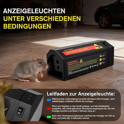 Piège à Rats Électrique 7000V Réutilisable avec Alarme LED et USB – Piège Anti Rongeurs Haute Tension pour Cuisine Maison Garage