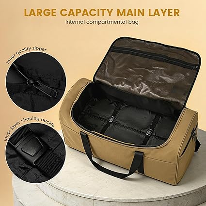 Sac de Voyage XXL Pliable 95L avec Roues – Sac Week-End Extensible 75 cm pour Voyage, Camping et Déménagement